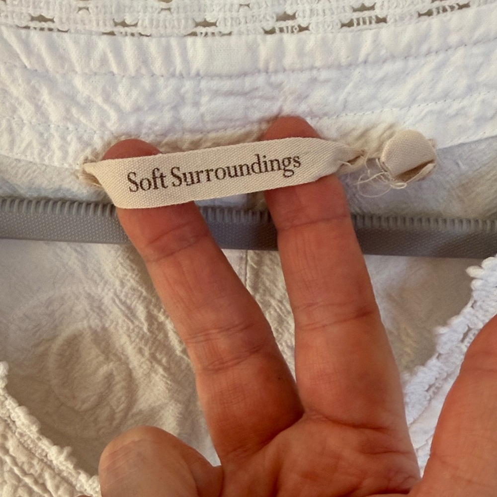 Soft Surroundings White Button-Down Blouse - Picture 4 of 5